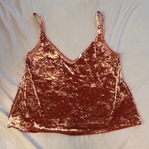 H&M Crushed Velvet Cami Top - Tan